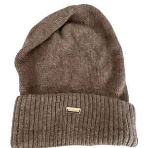 Jaxmonoy cashmere blend Tan Knit Beanie